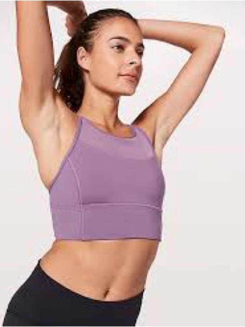 lululemon athletica Mauve Mesh-Back Crop Sports Bra